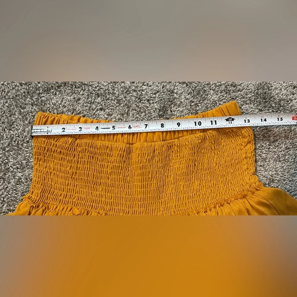 Anthropologie Saturday Sunday Women’s Mustard/Gold Ruffled Mini Skirt Size Small - Picture 4 of 8